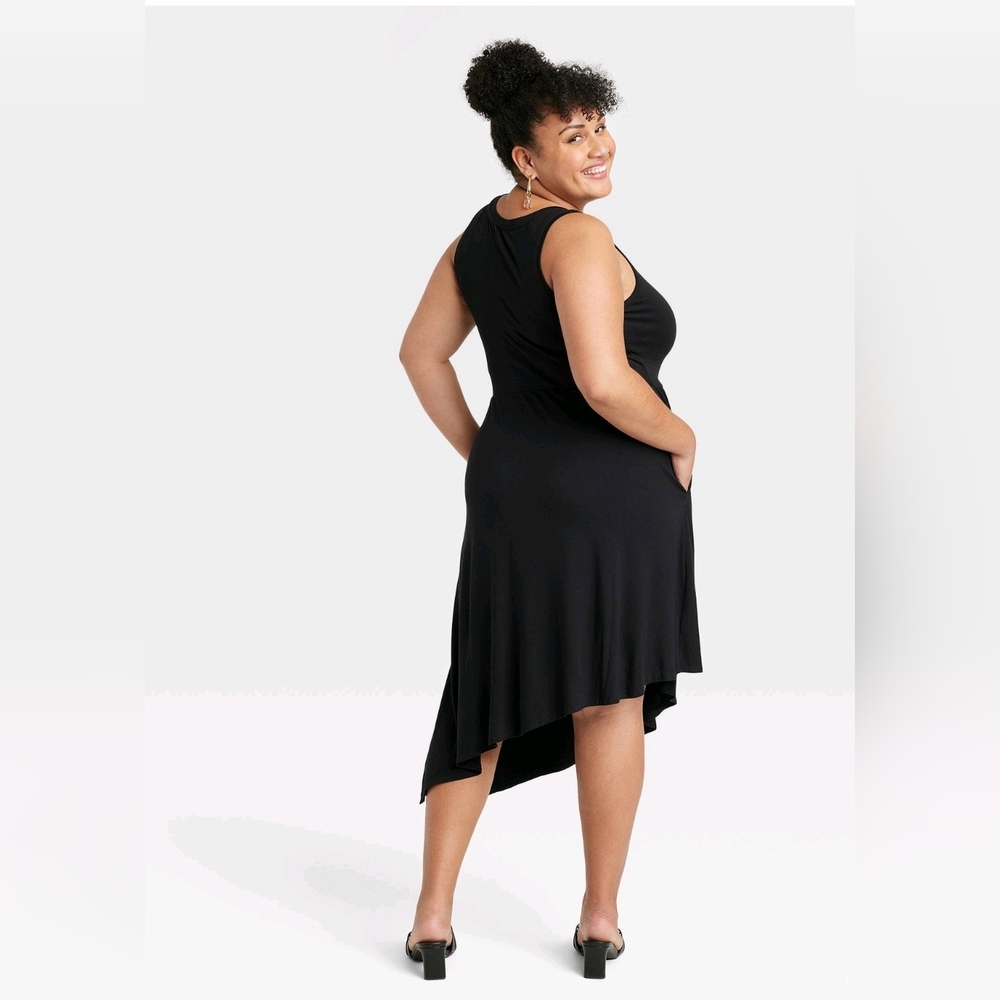 Ava & Viv Women's Sleeveless Asymmetrical Knit Dress Summer Dress Beach - Picture 7 of 12